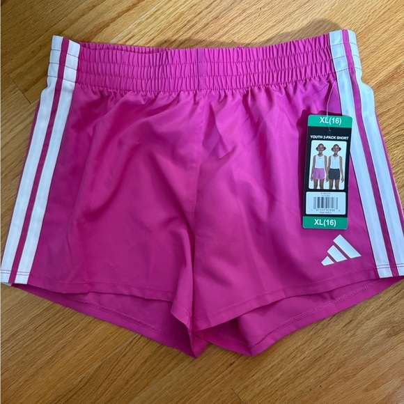 Adidas Pink Athletic Shorts Lightweight Elastic Set of 2!! - Picture 6 of 7